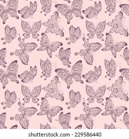 Vector seamless pattern with butterflies