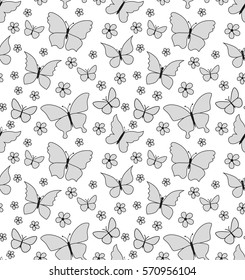 Vector seamless pattern with butterflies