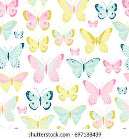 Vector seamless pattern with butterflies