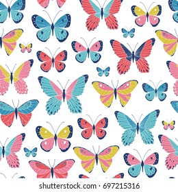 Vector seamless pattern with butterflies