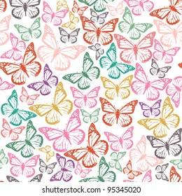 Vector seamless pattern with butterflies