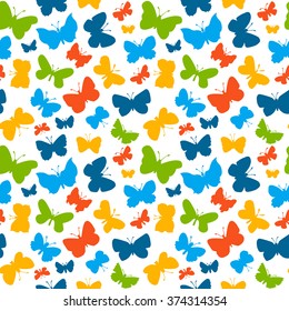 Vector seamless pattern with butterflies. Can be used for textile, website background, book cover, packaging.