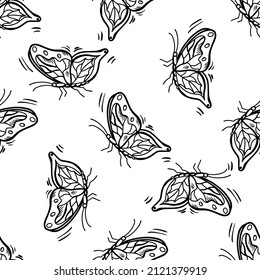 Vector seamless pattern with butterflies. Vector graphics