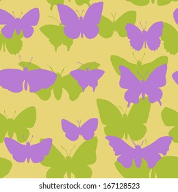vector seamless pattern of butterflies, vector illustration