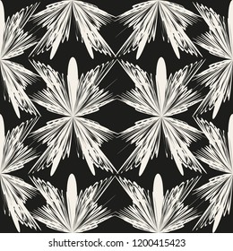 Vector seamless pattern with butterflies .Modern stylish texture.White and black