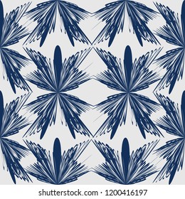 Vector seamless pattern with butterflies .Modern stylish texture.Blue background