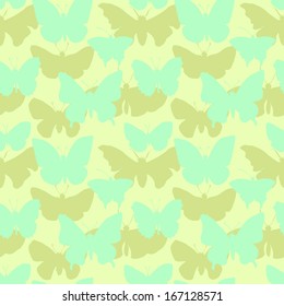vector seamless pattern of butterflies, natural ornament