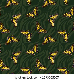 Vector seamless pattern with butterfly
