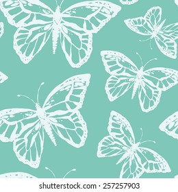 Vector seamless pattern with butterfly