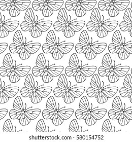 vector seamless pattern with butterfly