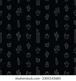 Vector seamless pattern with cactus