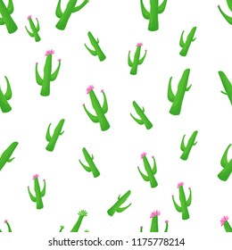 vector seamless pattern with cactuses