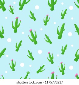 vector seamless pattern with cactuses