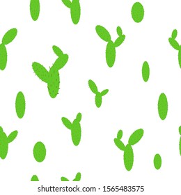 Vector seamless pattern with cactuses. Trendy tropical design for textile. Vector illustration.