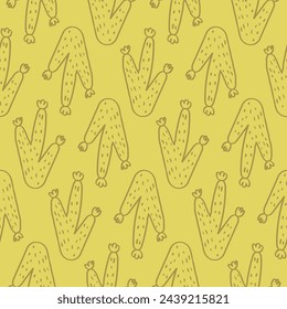 Vector seamless pattern with cactus.Tropical jungle cartoon leaf.Pastel plant background.Cute natural pattern for fabric, childrens clothing,textiles,wrapping paper.