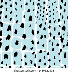 Vector seamless pattern with calligraphic brush strokes and dots. Good for wrapping paper, wedding card, birthday invitation, pattern fill, wallpaper