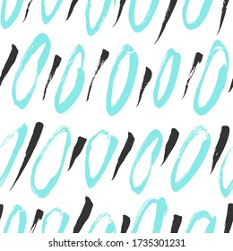 Vector seamless pattern with calligraphic brush strokes. Hand drawn. Good for wrapping paper, wedding card, birthday invitation, pattern fill, wallpaper