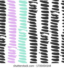 Vector seamless pattern with calligraphic brush strokes. Minimal Hand drawn elements. Good for wrapping paper, wedding card, birthday invitation, pattern fill, wallpaper