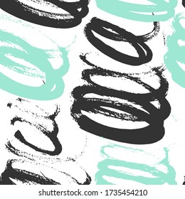 Vector seamless pattern with calligraphic brush strokes. Minimal Hand drawn elements. Good for wrapping paper, wedding card, birthday invitation, pattern fill, wallpaper