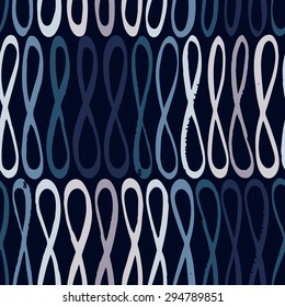 Vector seamless pattern with calligraphic brush stroke elements. Eternity symbols. Scandinavian concept design. Use for wedding invitation, birthday card, interior surface texture, fabric print,poster