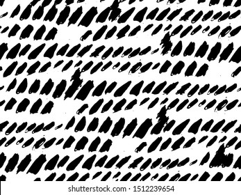 Vector seamless pattern with calligraphic hand drawn brush strokes, dots and dash.  Black and white, monochrome. Good for wrapping paper, invitation card, pattern fill, wallpaper, video blog corer