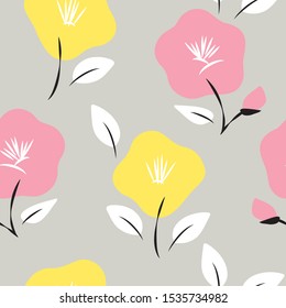 Vector seamless pattern of camellia flowers