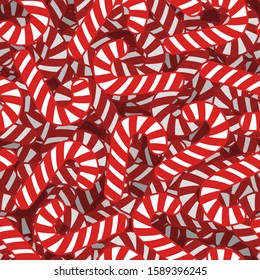 Vector seamless pattern from candy canes. Design for Christmas wrappings and backgrounds