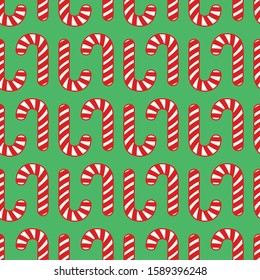 Vector seamless pattern from candy canes. Design for Christmas wrappings and backgrounds