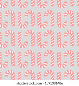 Vector seamless pattern from candy canes. Design for Christmas wrappings and backgrounds