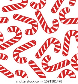 Vector seamless pattern from candy canes. Design for Christmas wrappings and backgrounds