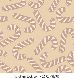 Vector seamless pattern from candy canes. Design for Christmas wrappings and backgrounds