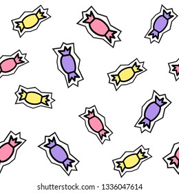 Vector seamless pattern with candy. Cartoon style. eps 10