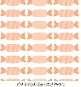 Vector seamless pattern with candy on white background