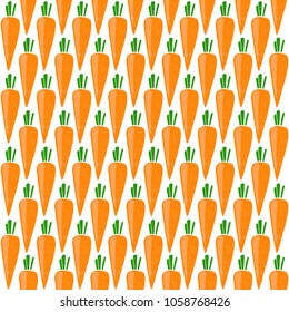 Vector seamless pattern with carrot. Design for menu, card and textile. For children dress, textile for kitchen. EPS 10.