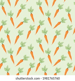 Vector seamless pattern with carrot fruits. It can be used as a design for packaging paper, wallpaper, tableware, notebooks, and other things.