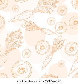 vector seamless pattern with carrot and its slice