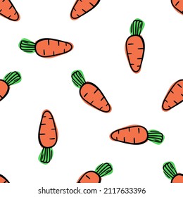 Vector seamless pattern with carrots