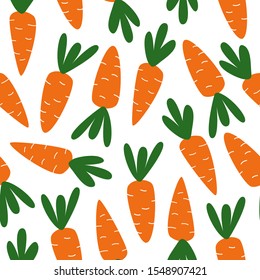 vector seamless pattern with carrots. can be used as print, wallpaper, packaging paper design, textiles, notebooks, notepads, tableware and other things.