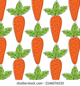 vector seamless pattern with carrots. can be used as print, wallpaper, packaging paper design, textiles, notebooks, notepads, tableware and other things.