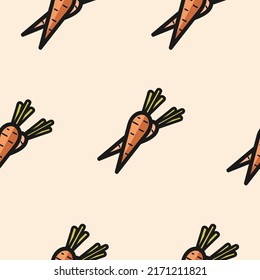 vector seamless pattern with carrots. can be used as print, wallpaper, packaging paper design, textiles, notebooks, notepads, tableware and other things.