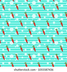 Vector seamless pattern with carrots. Colorful picture for children. Can be used for print on clothes for boys and girls, package, banner, wrapping paper, decoration. EPS10.