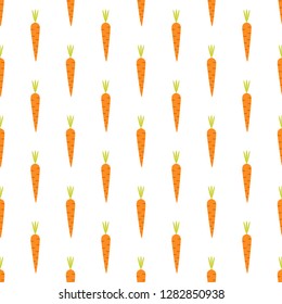 Vector seamless pattern of carrots. Flat vegetable seamless pattern.