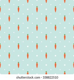 Vector seamless pattern with carrots and white dots