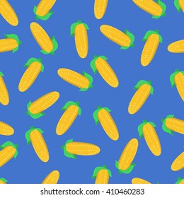 Vector seamless pattern with cartoon corns background.