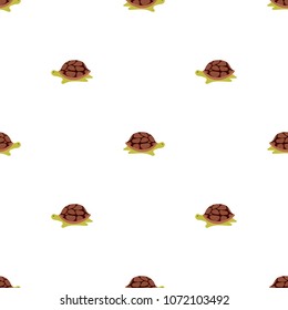 Vector seamless pattern of cartoon cute turtles.