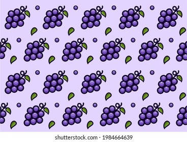 Vektornahtloses Muster mit Cartoon-Trauben.
Helle Saft-Beeren. Illustration, die für Magazine, Bücher, Poster, Karten, Menüabdeckung, Webseiten usw. verwendet wird.