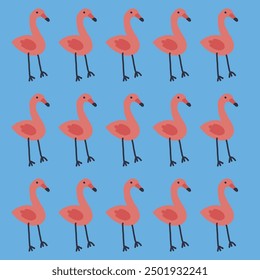 Vector seamless pattern with cartoon safari jungle animals. Custom vector seamless pattern.