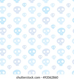 Vector seamless pattern. Cartoon skull texture.