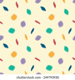Vector. Seamless pattern of casino chips.