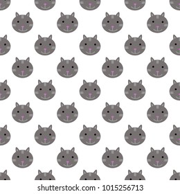 Vector seamless pattern with cat
